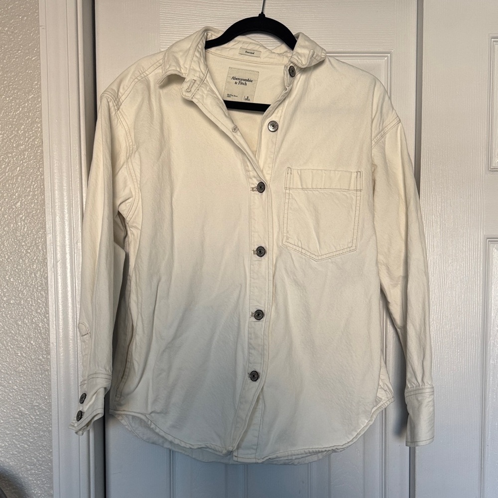 Abercrombie & Fitch Cream Jean Jacket